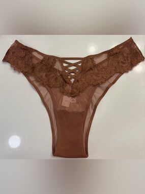 Victoria’s Secret Dream Angels Boho Floral Embroidery Brazilian Panty